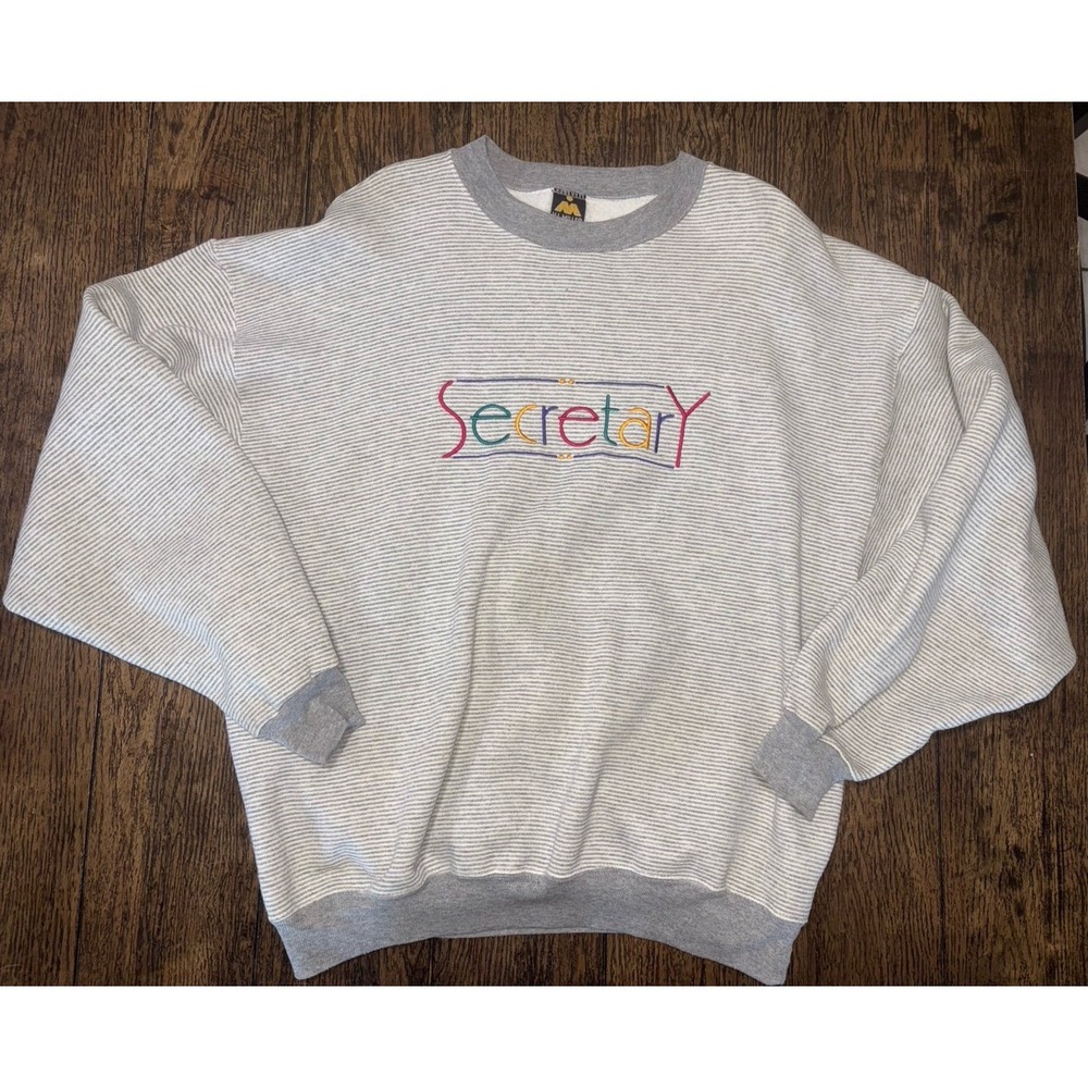Vintage secretary crewneck XL striped women's